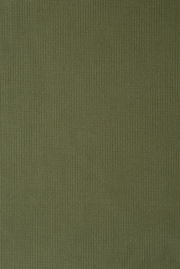 Grüner Stoff mit feiner, vertikaler Linienstruktur, Draufsicht