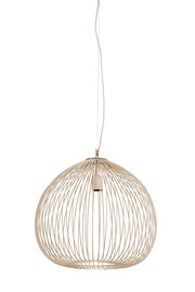 Hängeleuchte mit modernem, kugelförmigem Drahtdesign, seitliche Perspektive