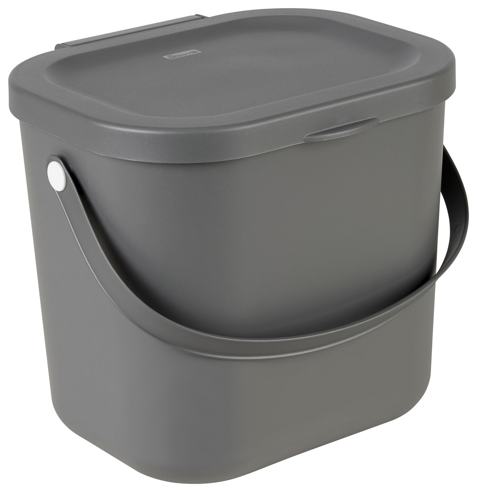 rotho Recycling-Müllsystem 6l Albula Graues Recycling-Müllsystem mit 6 Litern Fassungsvermögen, seitliche Perspektive