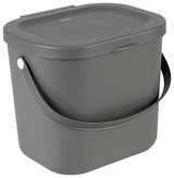 Graues Recycling-Müllsystem mit 6 Litern Fassungsvermögen, seitliche Perspektive