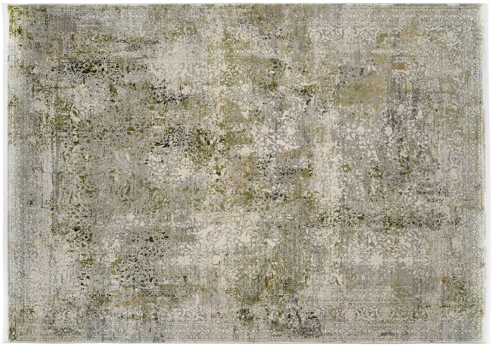 OCI Designer Teppich BESTSELLER Designer Teppich mit abstraktem Muster in Grün- und Grautönen, Draufsicht