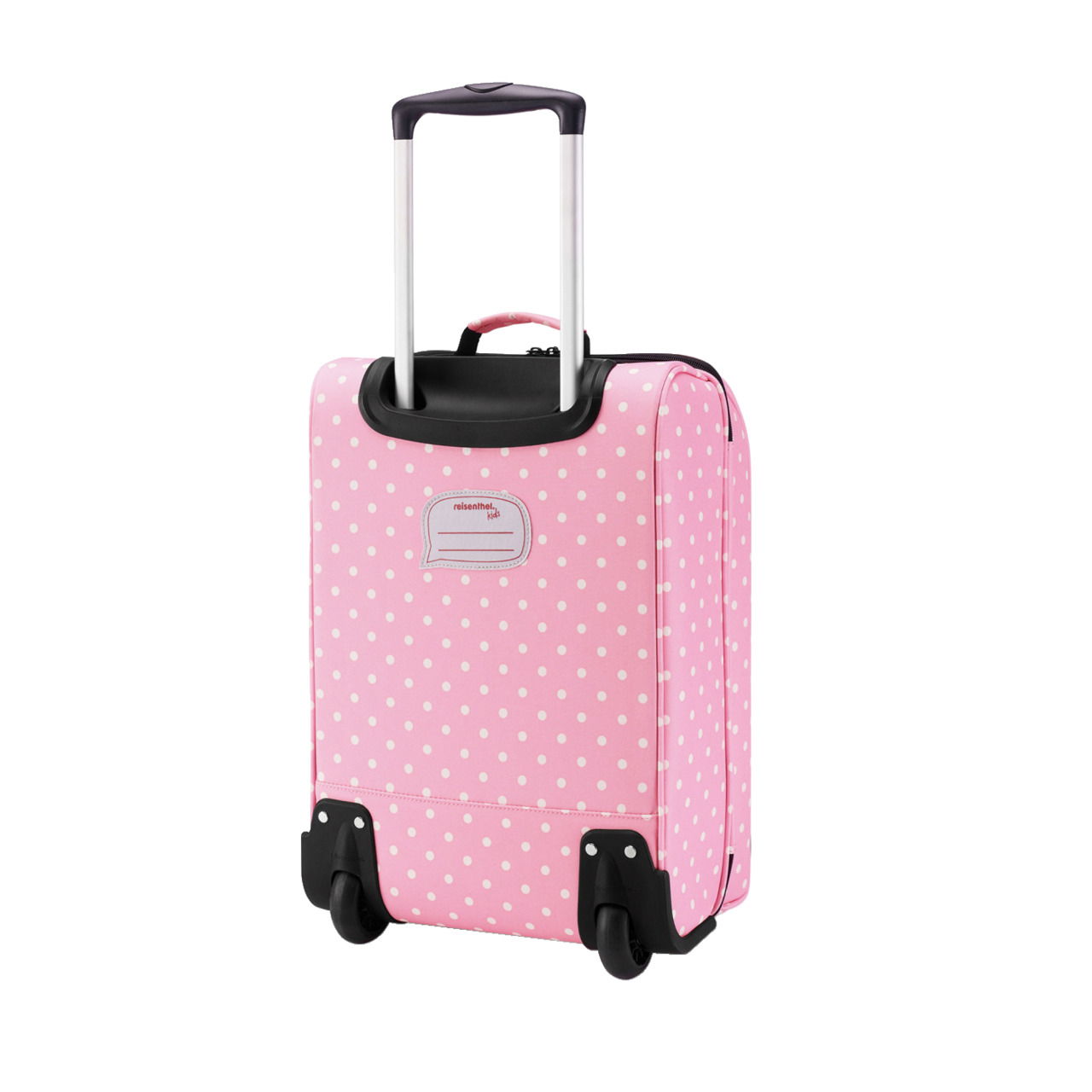 Rosa Kinder-Trolley mit weißen Punkten, Rückansicht