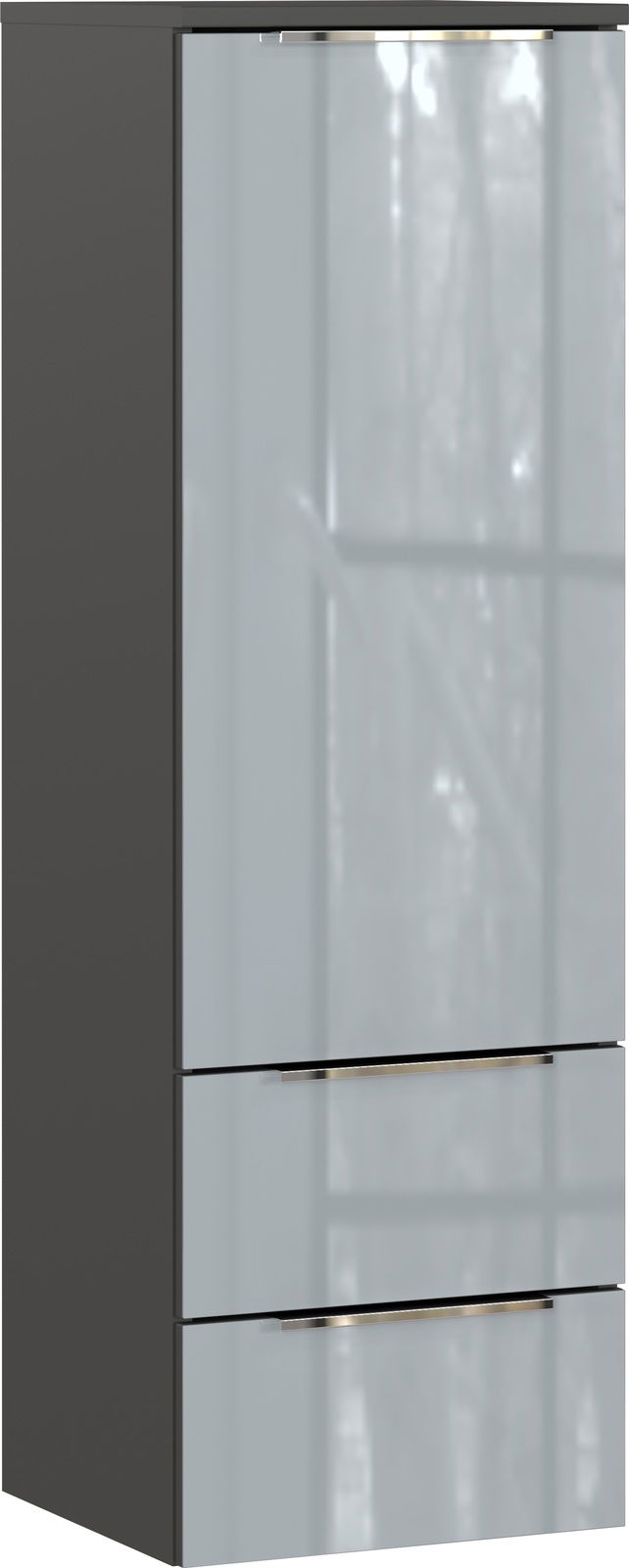 MID.YOU Mediumschrank VASIO Moderner Mediumschrank mit glänzender Front und zwei Schubladen, Frontalansicht