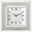 Quadratische Wanduhr mit römischen Ziffern und glitzerndem Rahmen, Frontalansicht