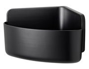 Schwarzer Eckduschkorb aus Metall, seitliche Perspektive