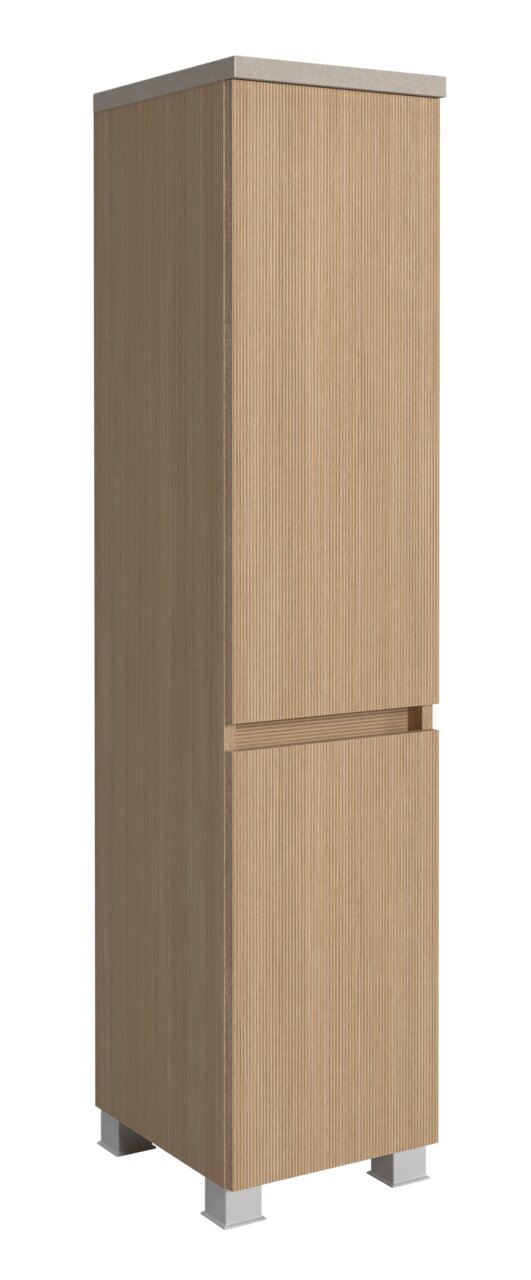 Midischrank 30 cm in Holzoptik, seitliche Perspektive