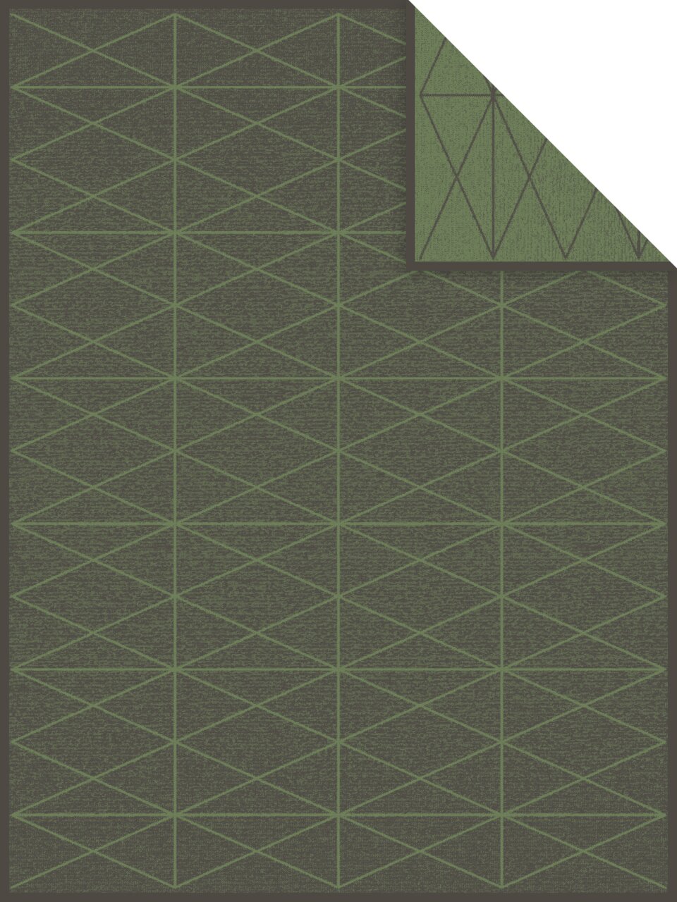 IBENA Tagesdecke 150x200cm BUGATTI EX Grüne Jacquard-Decke mit geometrischem Muster, Draufsicht
