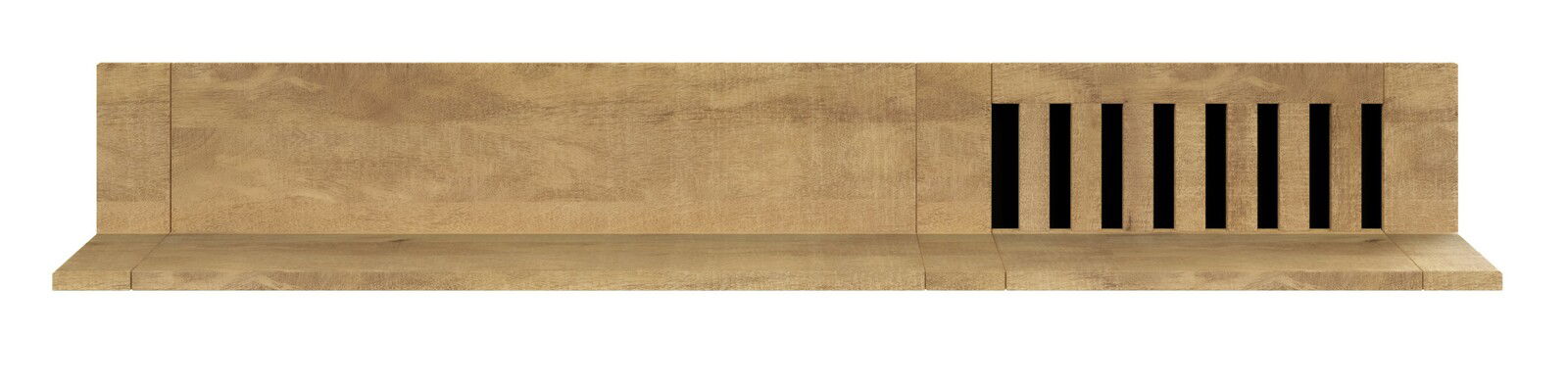 Großes Wandboard aus Holz mit vertikalen Schlitzen, Frontalansicht
