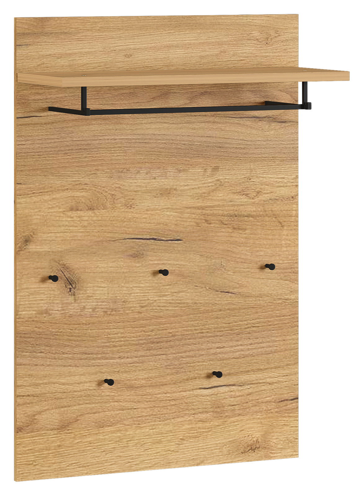 MID.YOU Garderobenpaneel FREMONT Garderobenpaneel aus Holz mit Ablage und Haken, Frontalansicht