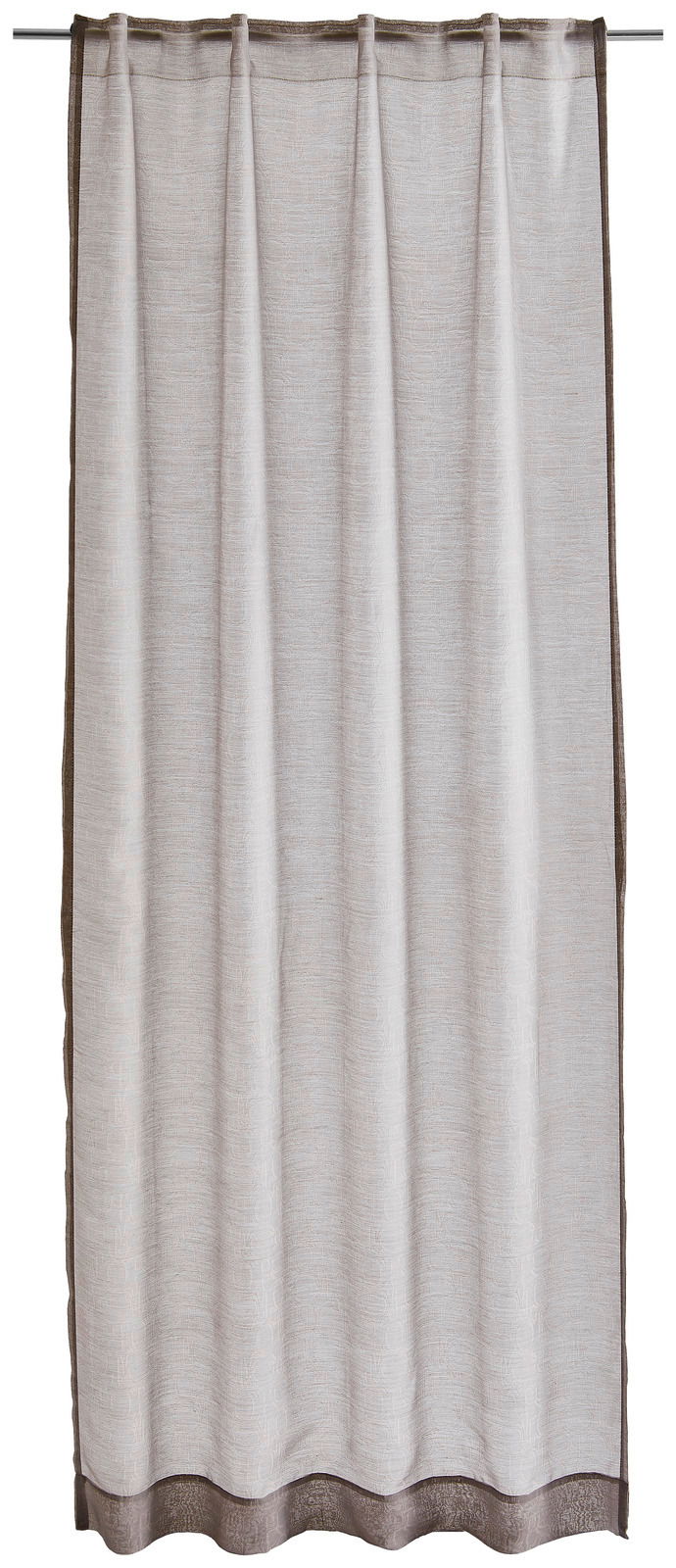 Vorhang in umbra Farbe mit Allover-Muster, frontal aufgenommen