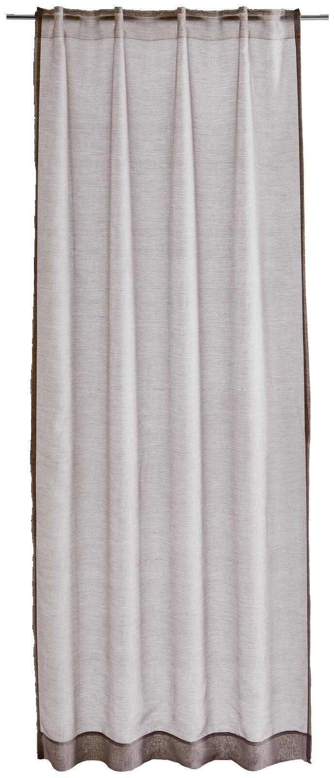 Vorhang in umbra Farbe mit Allover-Muster, frontal aufgenommen