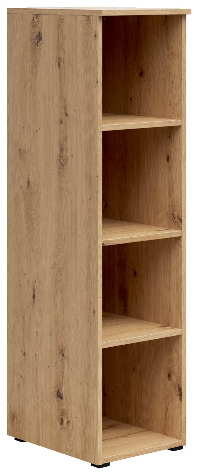Carryhome Plank MULTISTAURAUM Holzregal mit vier offenen Fächern, seitliche Perspektive