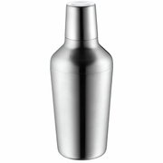 Edelstahl-Cocktailshaker aus der Frontalperspektive
