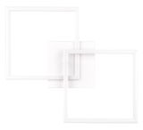 Moderne Deckenleuchte Trail mit zwei überlappenden quadratischen Rahmen in Weiß, Ansicht von oben.