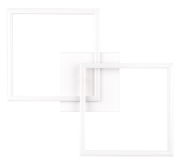 Moderne Deckenleuchte Trail mit zwei überlappenden quadratischen Rahmen in Weiß, Ansicht von oben.