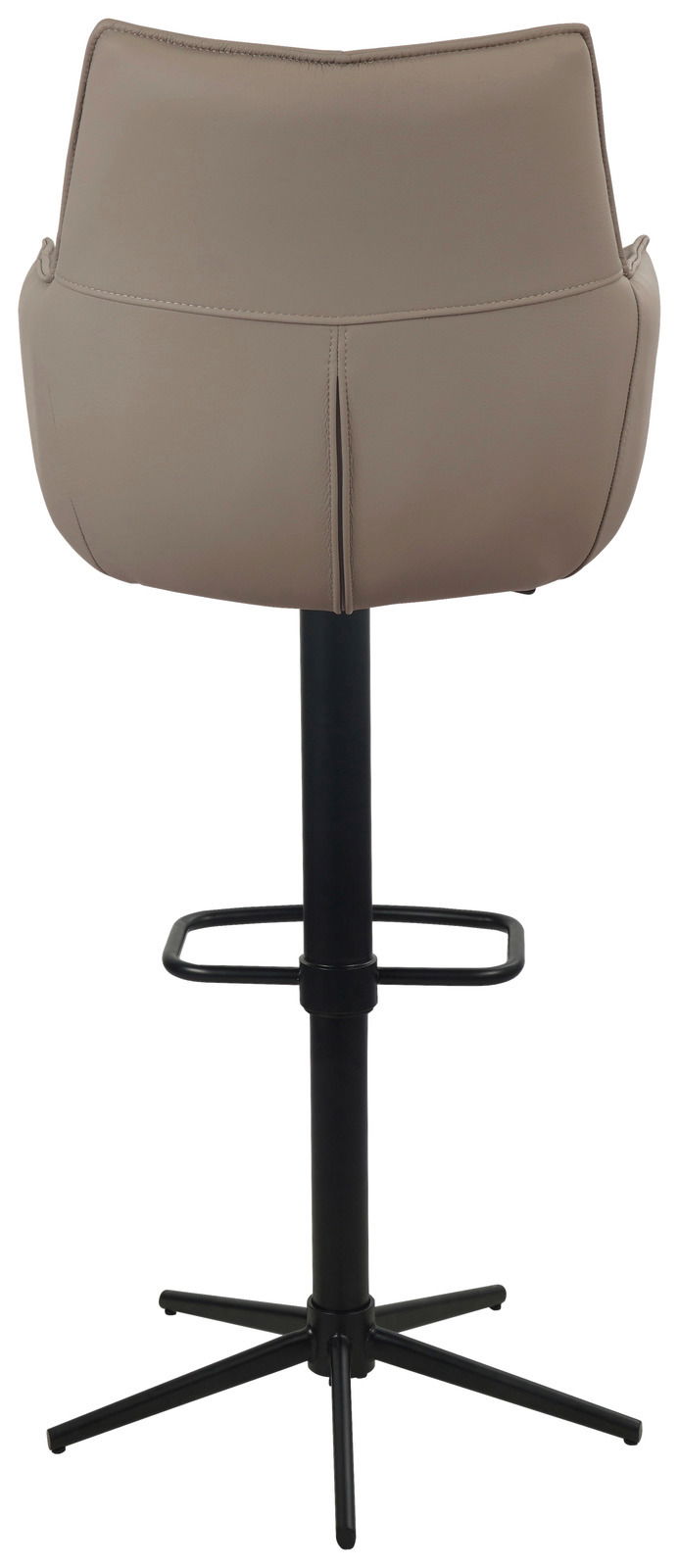 Rückansicht eines Barstuhls mit beigem Sitz und schwarzem Gestell, Modell MIAMI