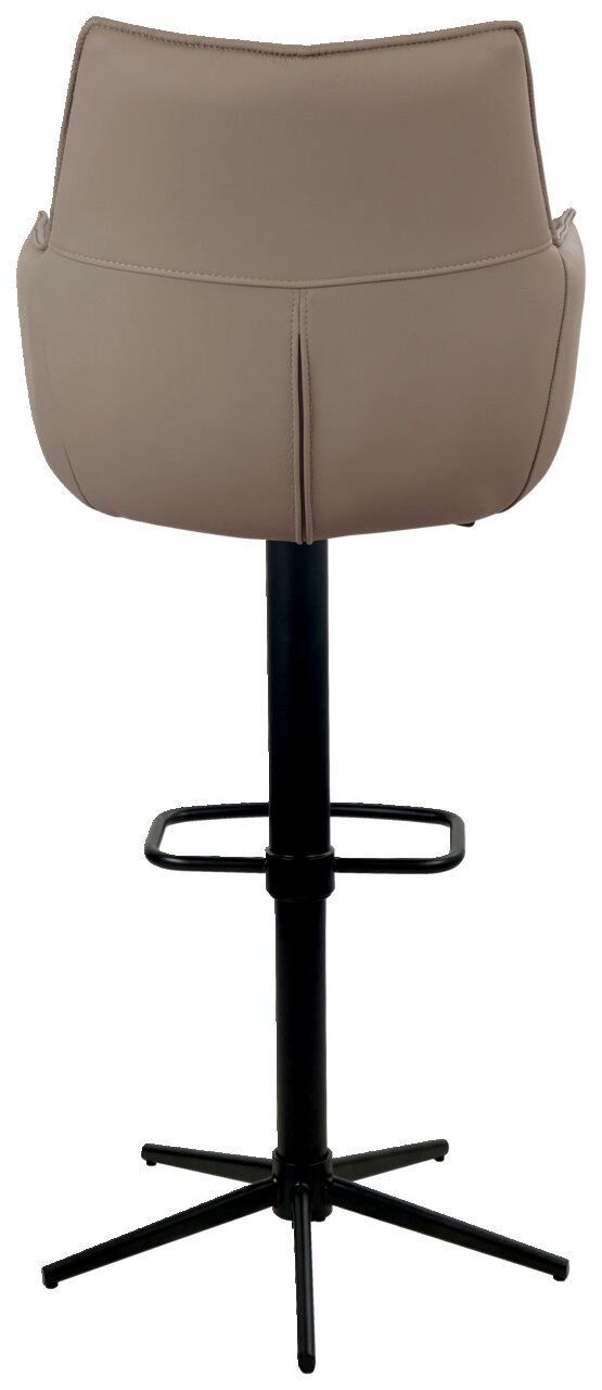 Rückansicht eines Barstuhls mit beigem Sitz und schwarzem Gestell, Modell MIAMI