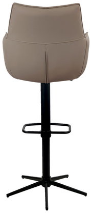 Rückansicht eines Barstuhls mit beigem Sitz und schwarzem Gestell, Modell MIAMI