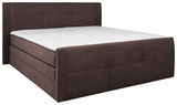 Boxspringbett 160 in braunem Stoffbezug, seitliche Perspektive