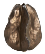 Bronzefarbene Deko-Vase mit organischer Form, seitliche Perspektive