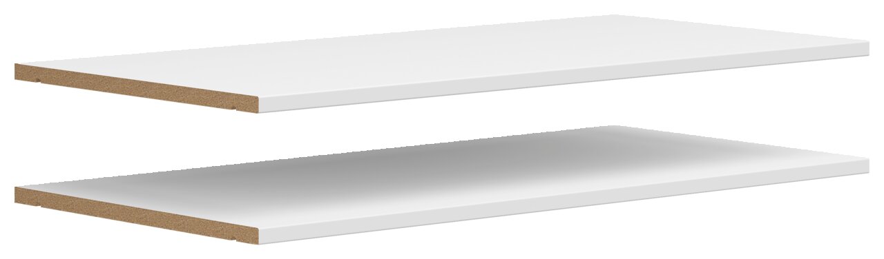 Carryhome Einlegeboden 2er MULTISTAURAUM Zwei weiße Einlegeböden aus Holzwerkstoff, seitliche Perspektive
