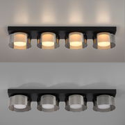 Moderne Deckenleuchte RIKA mit vier zylindrischen Leuchtkörpern, seitliche Perspektive