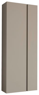 Garderobenschrank in Beige mit zwei Türen, seitliche Perspektive