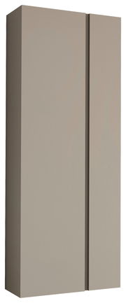 Garderobenschrank in Beige mit zwei Türen, seitliche Perspektive