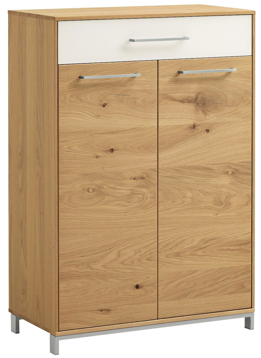 VOSS Kommode VEDO Kommode aus der VOSS Serie VEDO in Holzoptik mit zwei Türen und einer Schublade, seitliche Perspektive