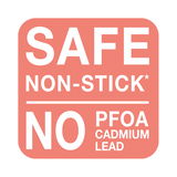 Sicheres Antihaft-Logo ohne PFOA, Cadmium und Blei, Vorderansicht