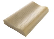 Orthopädisches Schlafkissen mit ergonomischer Wellenform und Belüftungslöchern, seitliche Perspektive