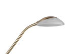Nahaufnahme eines LED-Fluters mit flexiblem Hals und modernem Design in Goldoptik.