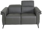 Graues 3-Sitzer-Sofa Emilio Belluti mit Polsterung aus der QUINTESSENCE-Kollektion, Vorderansicht.