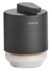 Schwarzer Seifenspender von Brabantia, seitliche Perspektive