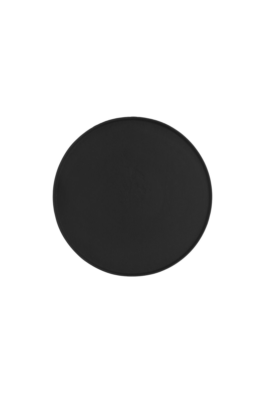 Schwarze runde Schale mit einem Durchmesser von 40 cm, aus der Vogelperspektive betrachtet.