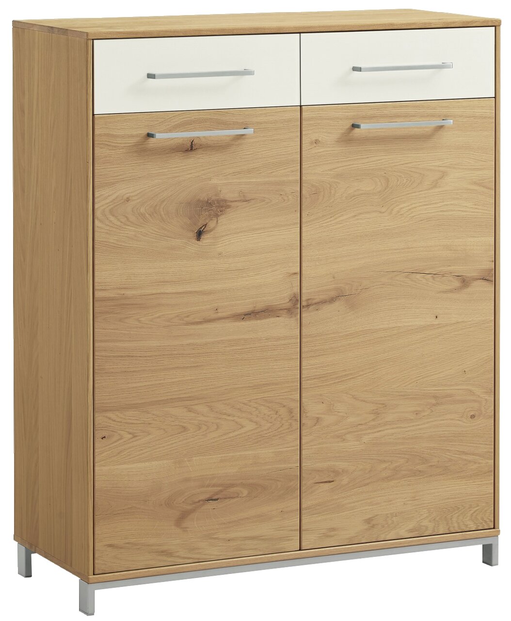 VOSS Schuhschrank VEDO Moderner Schuhschrank aus Holz mit zwei Schubladen und zwei Türen, Frontansicht