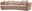 Beige Rundecke Sofa mit mehreren Kissen, seitliche Perspektive