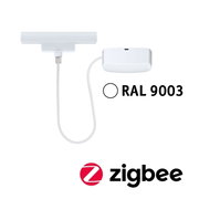 Stromeinspeisung Zigbee in Weiß, RAL 9003, mit Kabel, seitliche Perspektive