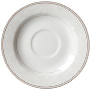 Espressountertasse Isabella in Draufsicht mit elegantem, floralem Muster und dezentem Rand.