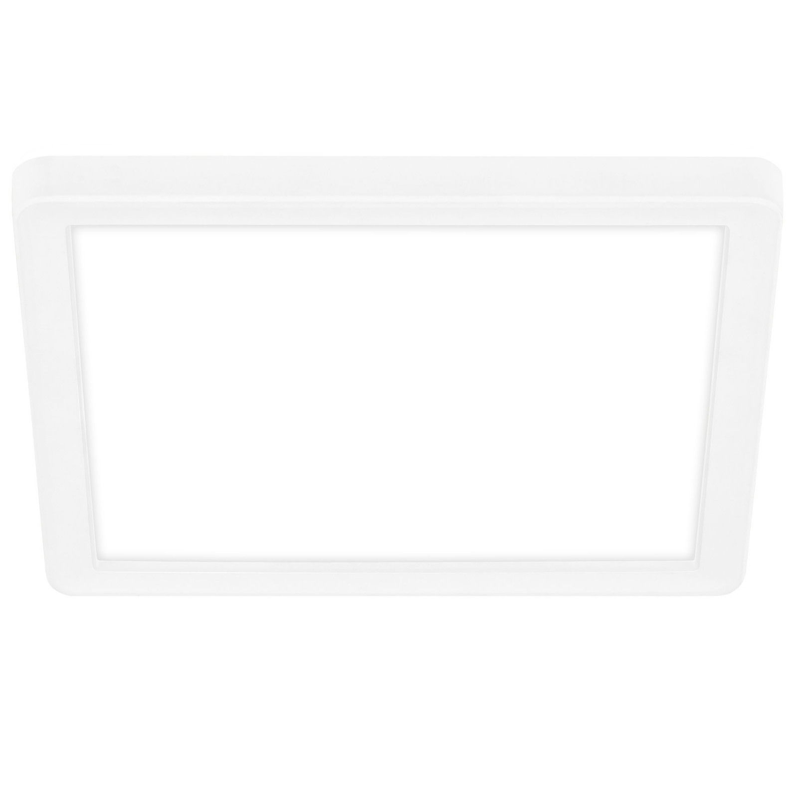 Rechteckige LED-Deckenleuchte in Weiß, Ansicht von unten
