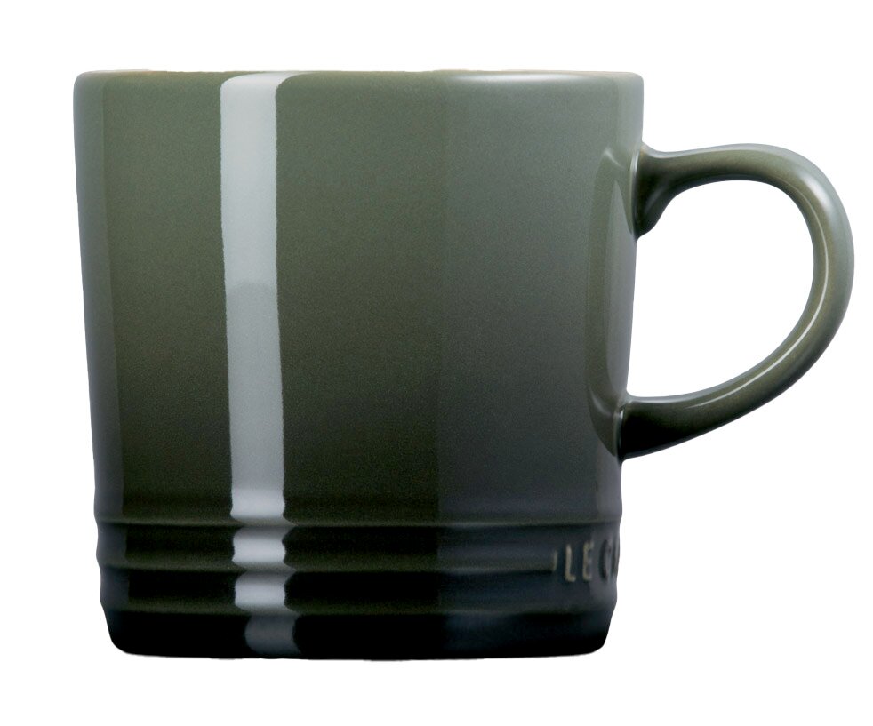 Grüner Becher 350 ml Thyme, Seitenansicht mit Henkel rechts