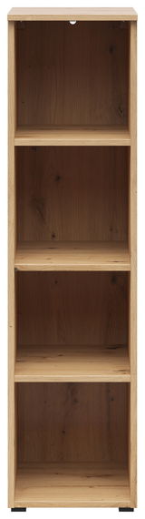 Holzregal mit vier offenen Fächern, frontale Ansicht