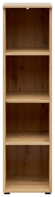 Holzregal mit vier offenen Fächern, frontale Ansicht