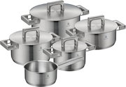 WMF Ultimate Cool Topf-Set 5-teilig aus Edelstahl, seitliche Perspektive