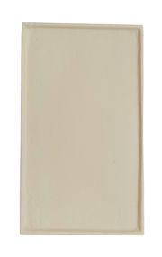 Rechteckige, beige Schale aus Keramik, von oben betrachtet.