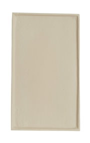 Rechteckige, beige Schale aus Keramik, von oben betrachtet.