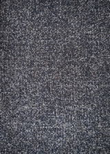 Nahaufnahme eines grauen, strukturierten Stoffes, von oben betrachtet