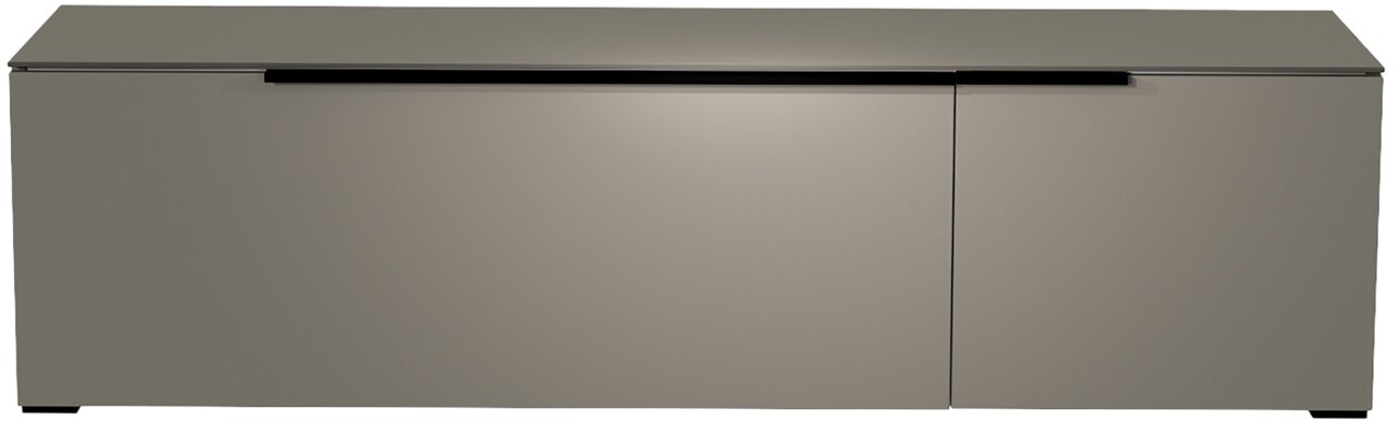 Moderano TV-Lowboard BORMIO Frontansicht eines modernen, grauen TV-Lowboards der Serie BORMIO mit glatter Oberfläche und minimalistischen Griffen.