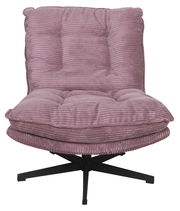 Lila Relaxsessel mit geripptem Stoffbezug, Vorderansicht