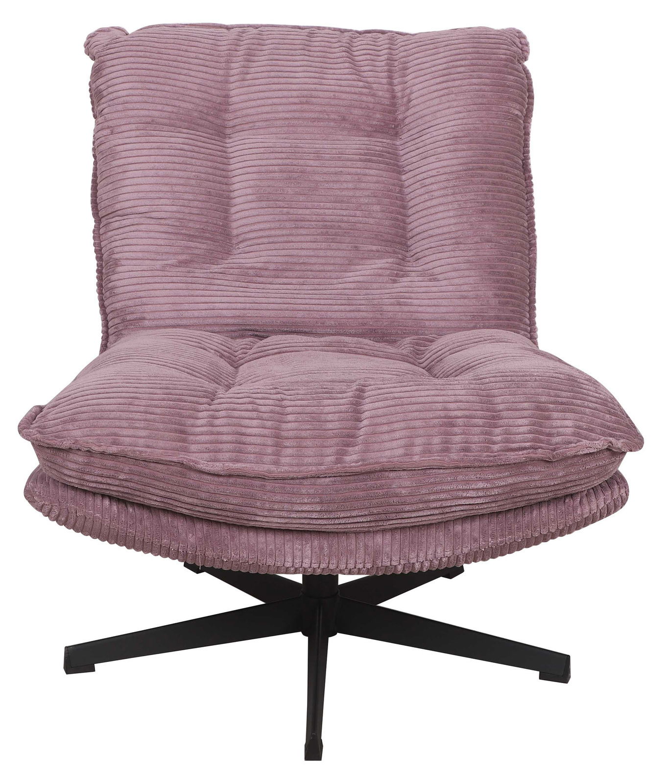 Lila Relaxsessel mit geripptem Stoffbezug, Vorderansicht